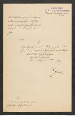 k.k. naturhistorisches Hofmuseum, Intendanzakten 1885-1896 (Hauer), Aktenzahl Z.91/1894, Seite 1